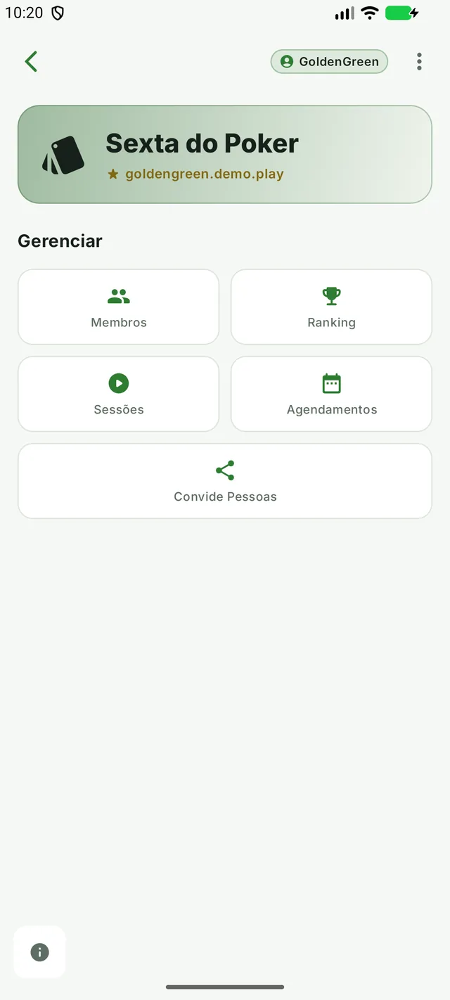 Group detail with members, ranking, sessions and schedule